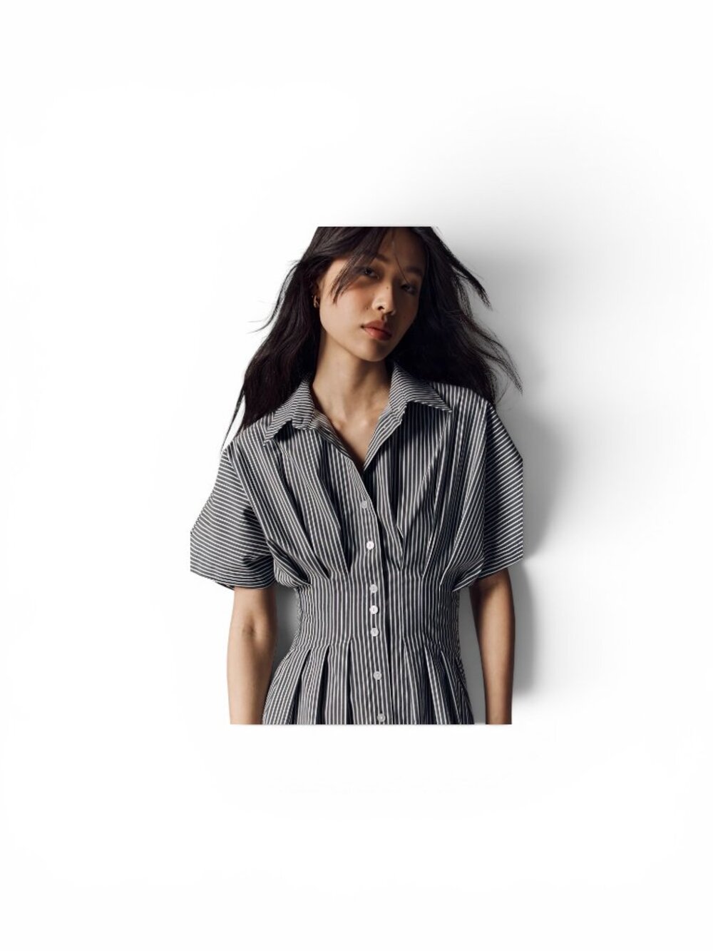 Anthropologie "The Tobie" Mini Shirt Dress by Exquise - Charcoal - Size M - Picture 3 of 5